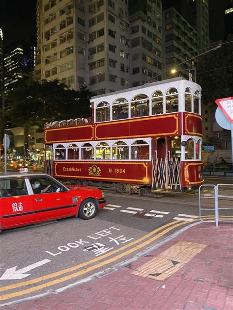 hong kong tram party electric vehicle track ancient wanchai traffic