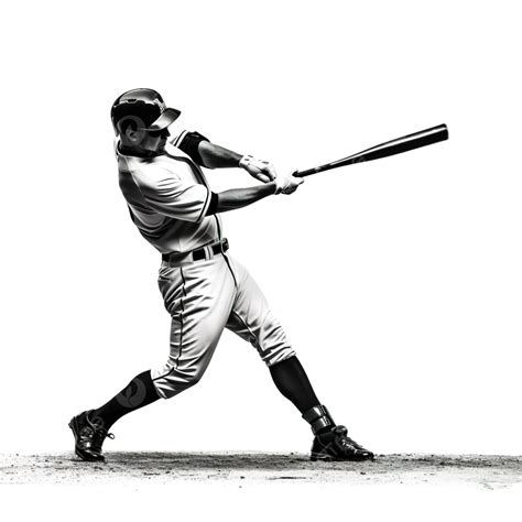 Baseball Player Hitting The Ball Baseball Player Swing Png