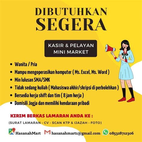 Lowongan Kerja Kasir Pelayan Toko Di Toko Hasanah Mart LokerJogja ID