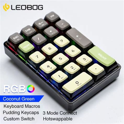Leobog K Bluetooth Wireless Mechanical Numeric Keypad Transparent Hot Swap Computer Numpad