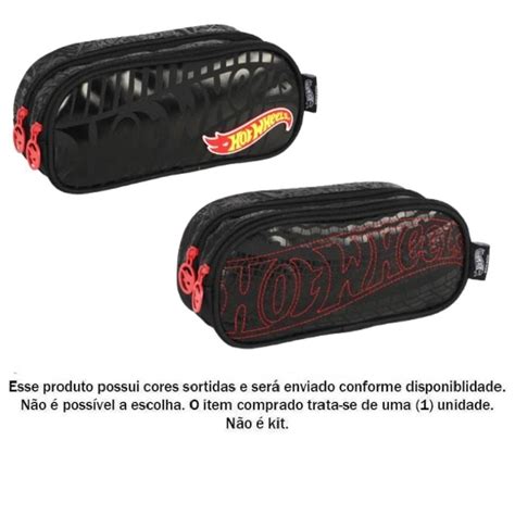 Estojo Duplo Juvenil Luxcel Hot Wheels Sortido