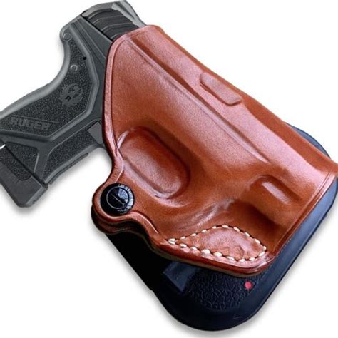 Leather Owb Paddle Holster Open Top Fits Ruger Lcp Ii 275 Barrel Rh