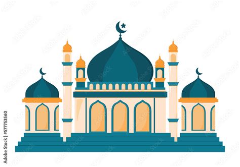 Mosque Icon Animated Cartoon Vector Illustration For Islamic Element