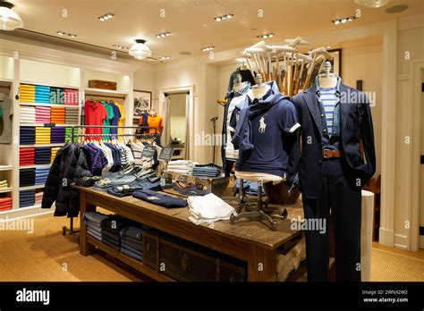SINGAPORE - NOVEMBER 06, 2023: interior shot of Polo Ralph Lauren store ...