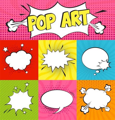 Free Vector Set Of Comic Speech Bubbles In Pop Art Style