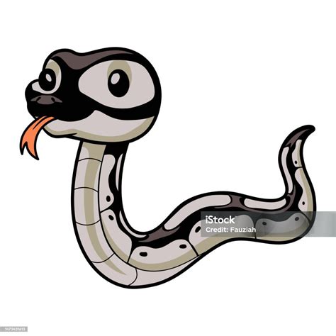 kartun ular python bahagia  lucu ilustrasi stok  gambar