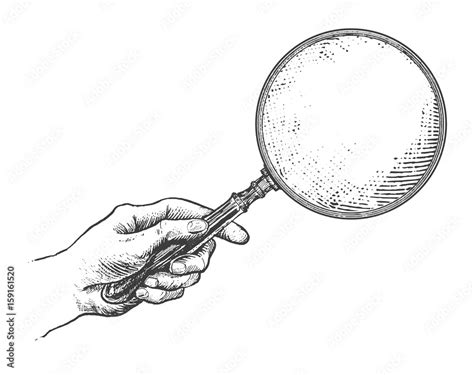 Antique Magnifying Glass Illustration