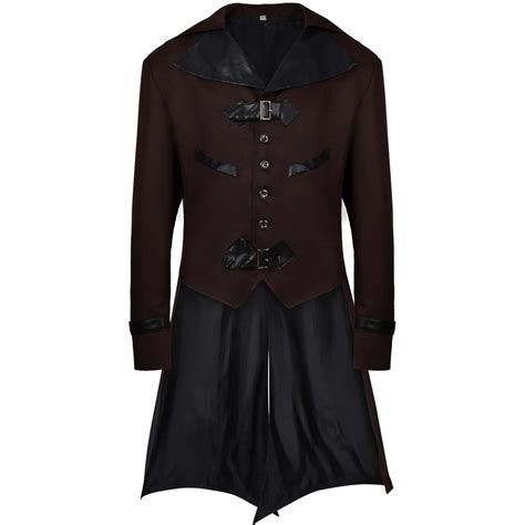 Mens Steampunk Medieval Jacket Vintage Pirate Renaissance Costume