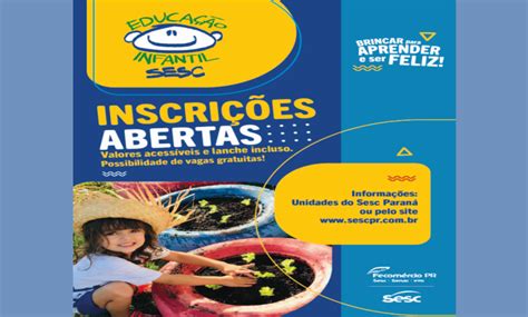 SESC C. Mourão oferta bolsas de estudos 100% gratuitas para a Educação ...