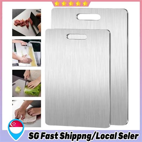 sg  stock stainless steel chopping board  slip anti bacterial