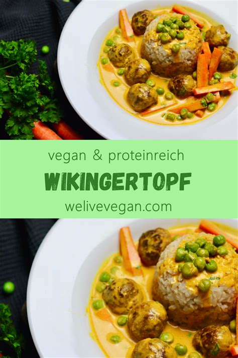 Veganer Wikingertopf Hackbällchen aus pflanzlichem Protein Rezept