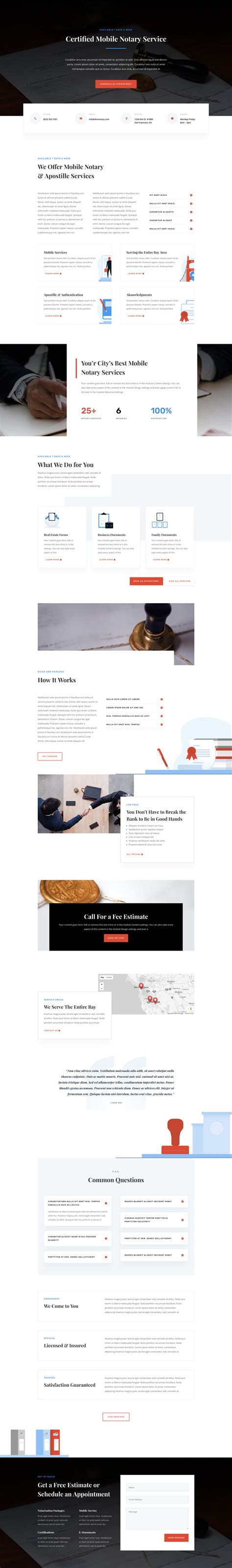 Notary Public Landing Page Divi Layout By Elegant Themes