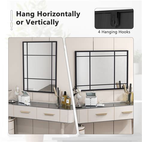 X Inch Wall Mounted Mirror Metal Framed Hanging Mirror For Living