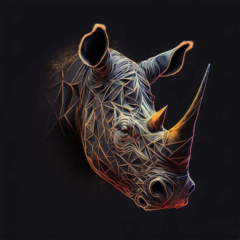 Premium Photo Rhino Head Illustrations Digital Art In High