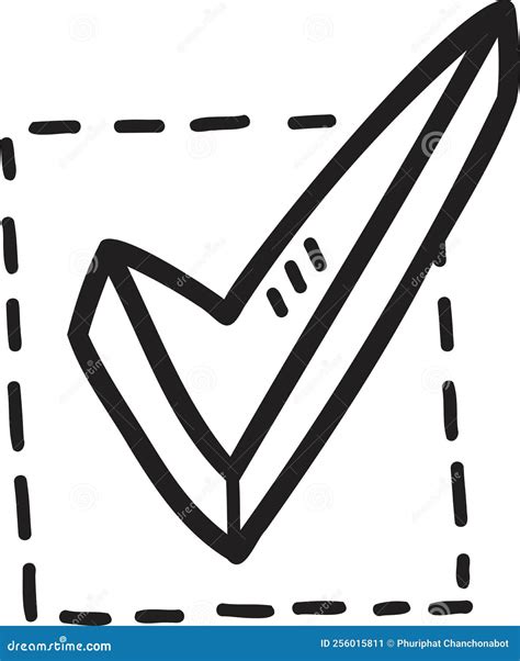 Hand Drawn Check Mark Illustration Stock Vector Illustration Of