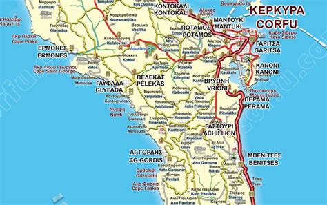 detailed tourist corfu map atcorfu