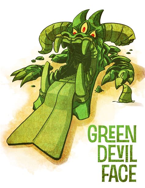 Green Devil Face By Mrdestructicity On Deviantart