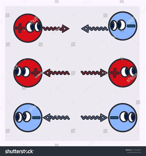 relationship  positive negative charge stock vector royalty