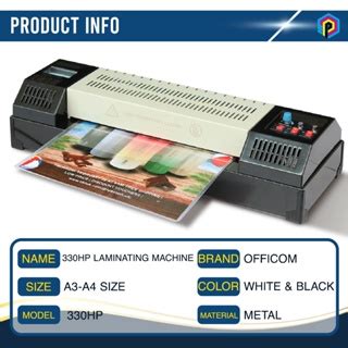 OFFICOM Laminating Machine A3 Size 330HP Heavy Duty Laminator With