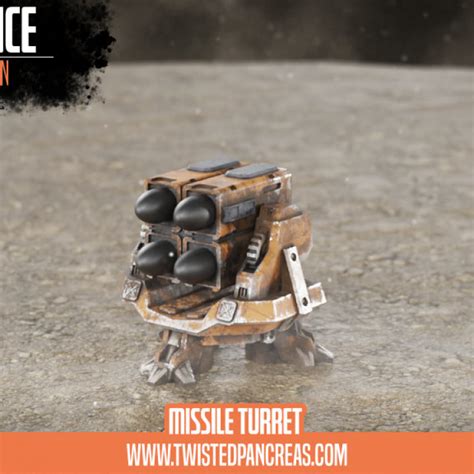 3d Printable Missile Turret By Twistedpancreas Games