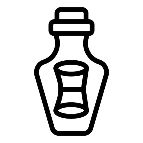 Vector De Contorno Del Icono De La Botella De Mensaje Sos Nota De