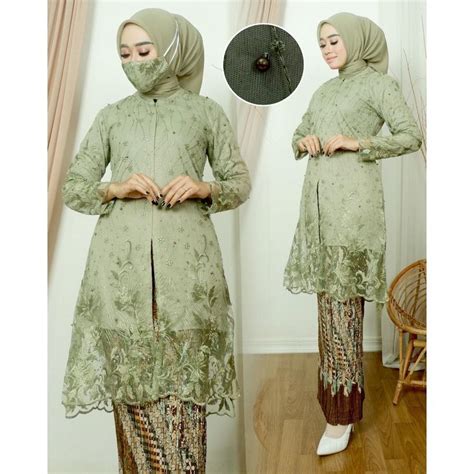 Raya 2024 Tunic Kebaya Tille Mutiara Modern Kebaya Tunic Tille Jumbo