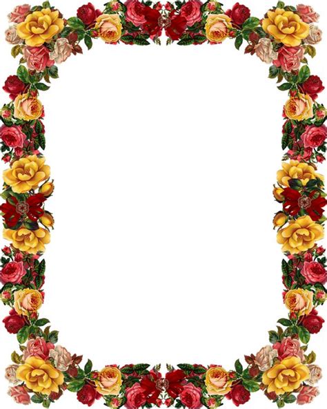 Free Digital Vintage Rose Frame And Border Png Gorgeous Red B E