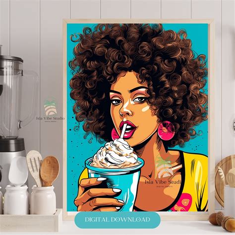 Summer Vibes In The City Icy Latina Curly Hair Trendy Wall Art Aesthetic Decor Digital Print