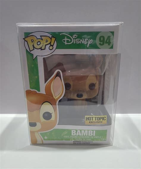 Funko Pop Vinyl Flocked Bambi Hot Topic Exclusive Disney W Protector Case Record Shed