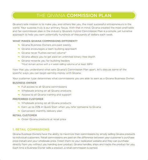 9 Commission Plan Templates Sample Templates