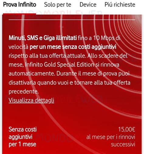 Vodafone Infinito Mese Di Prova Gratis Offerte Gold E Black Special