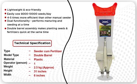 Balwaan Krishi Agricultural Manual Seeder S 2 Double Barrel Hand