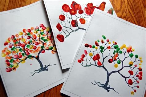 Fingerprint Trees Crafts Fall Crafts Crafts For Kids