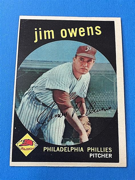 1959 Topps 503 Jim Owens Pitcher Philadelphia Phillies Baseball Card