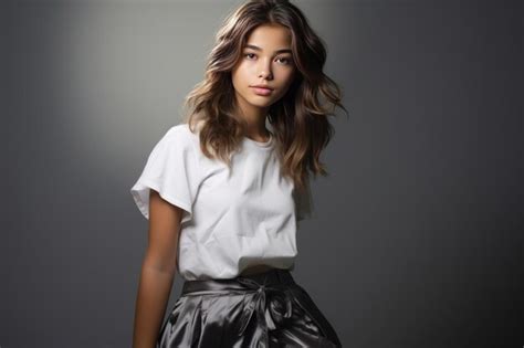 Premium AI Image Stylish European Brunette Woman Posing