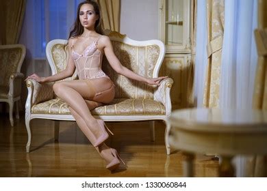 Playful Sexy Blonde Girl Shirt Panties Stock Photo Shutterstock