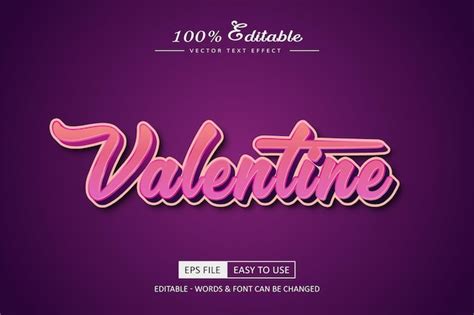 Premium Vector Valentine Editable Text Effect Rose And Love Font Style