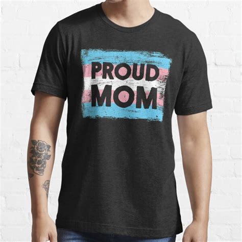 PROUD MOM Transgender Pride Flag Vintage Paint T Shirt For Sale