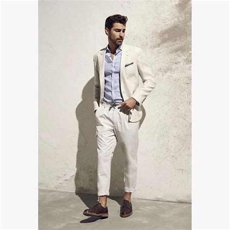 2017 Latest Coat Pant Designs Ivory Suits Mens Casual Slim Fit Summer