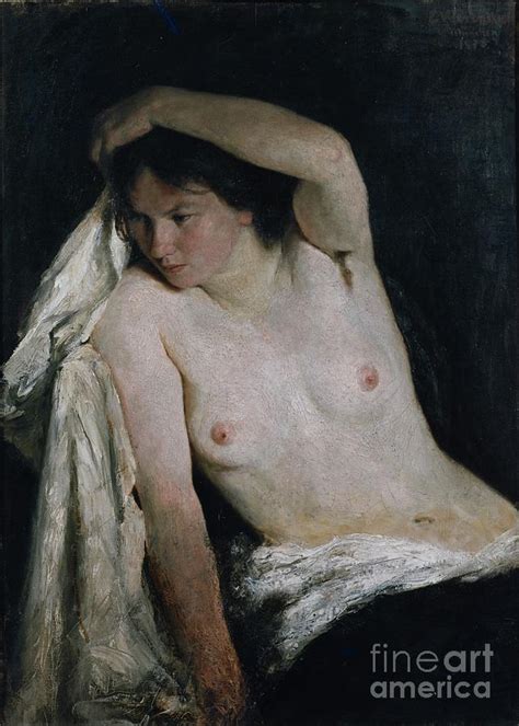 Female Half Nude 1877 Painting By Erik Theodor Werenskiold Pixels