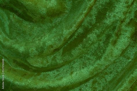 Green velvet fabric surface from above. velvet texture green color ...