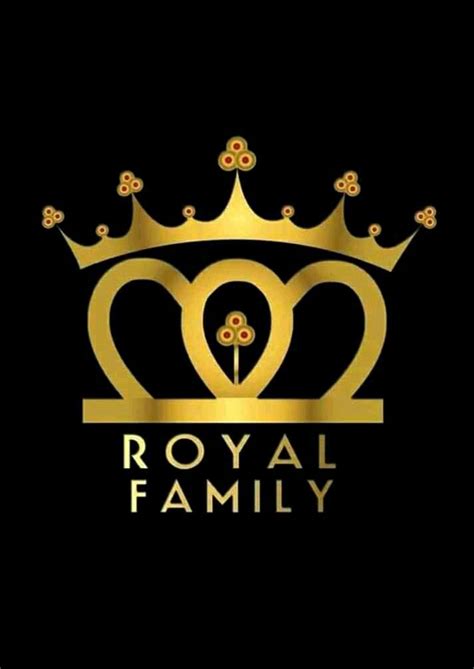 royal family logo  gold lettering  crown