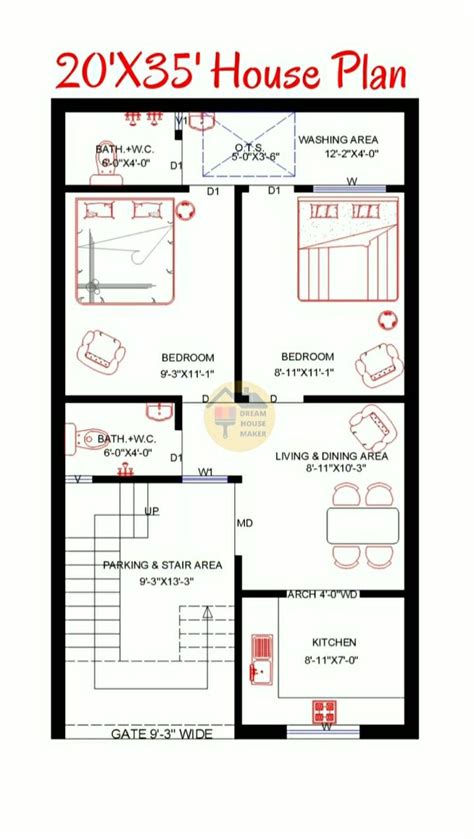 20x35 House Plan Houseplan Little House Plans How To Plan House