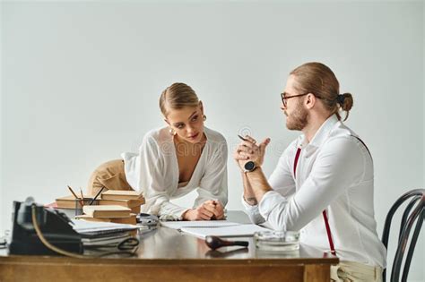 Beautiful Blonde Woman In Attire Stock Photo Image Of Stylish