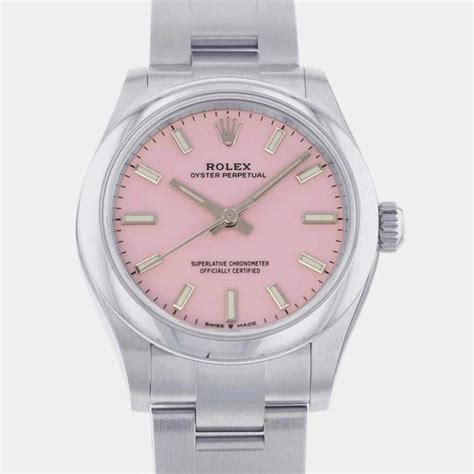 Rolex Pink Stainless Steel Oyster Perpetual 277200 Automatic Women's ...