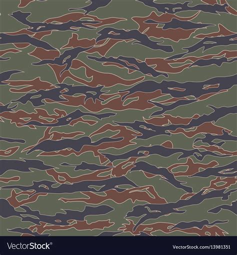 South Korea Tiger Camouflage Seamless Patterns Vector Image