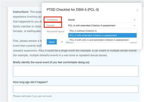 How To Use The Ptsd Checklist For Dsm Pcl Self Administered