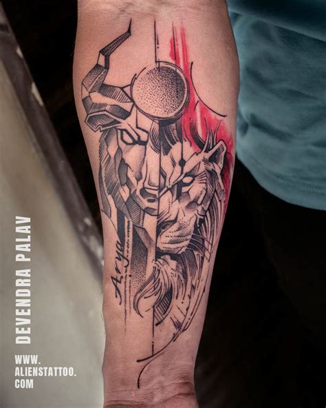 Leo/Taurus Zodiac Sign Tattoo by Devendra Palav. :: Behance