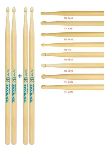 Kit Pares Baqueta Gen Tennessee Marfim P Madeira Liverpool Mercadolivre