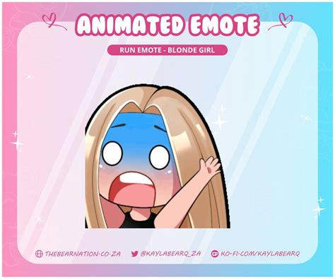 Animated Emote Run Girl Blonde Hair Twitch Youtube Discord Emotes Stream Graphics Instant